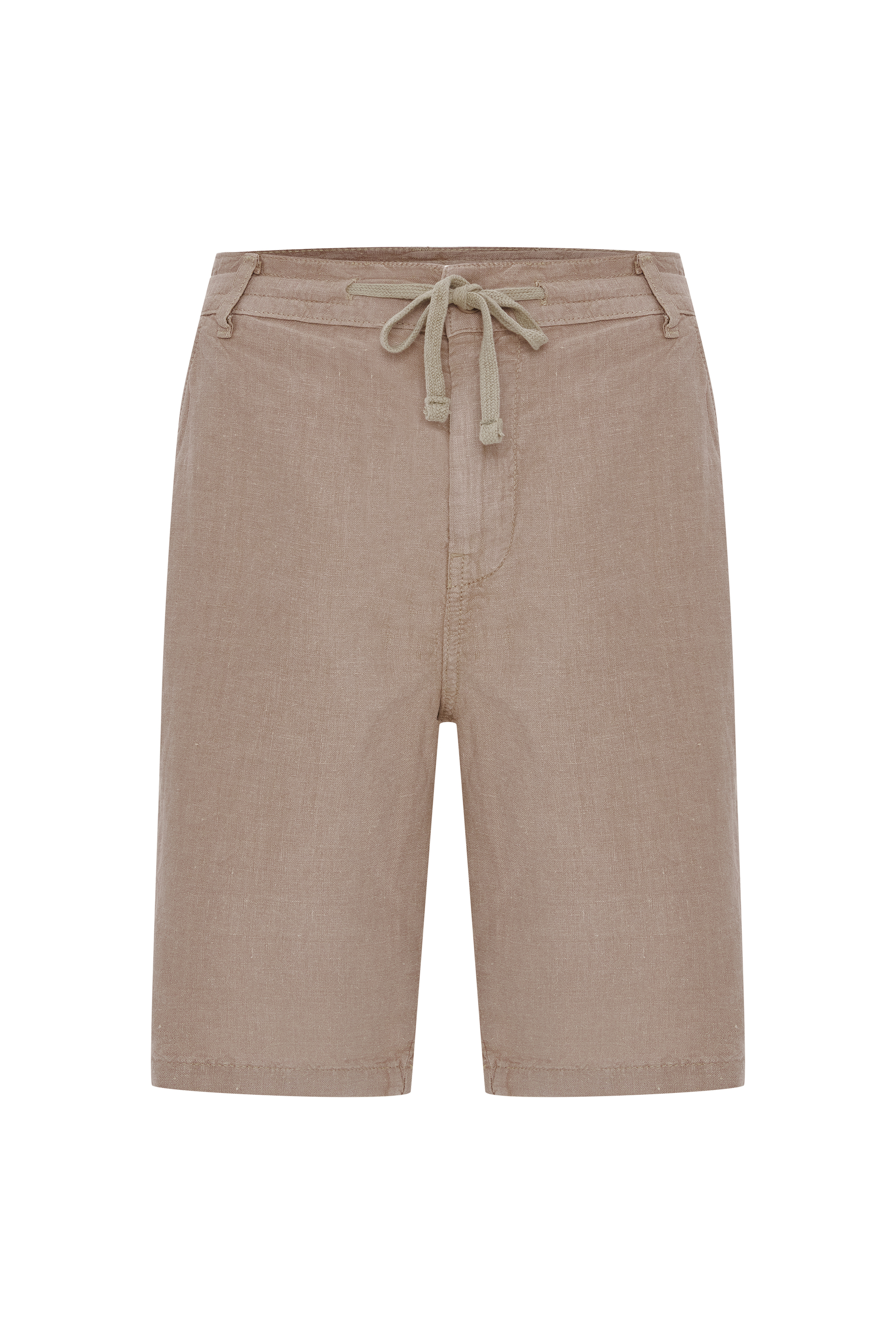 STRAIGHT FIT BAĞLAMALI KETEN ŞORT