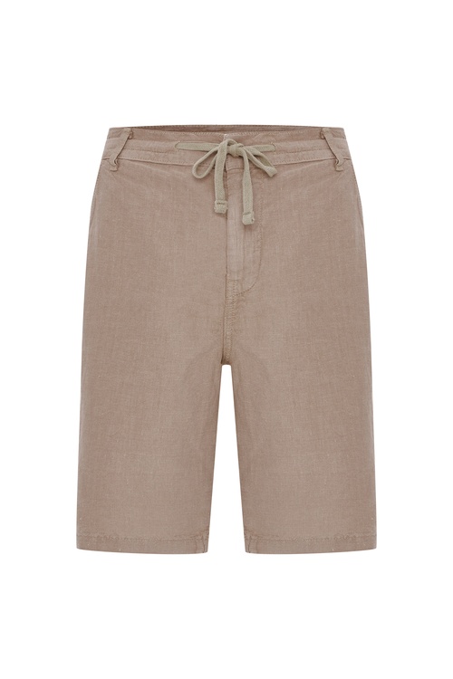  STRAIGHT FIT BAĞLAMALI KETEN ŞORT