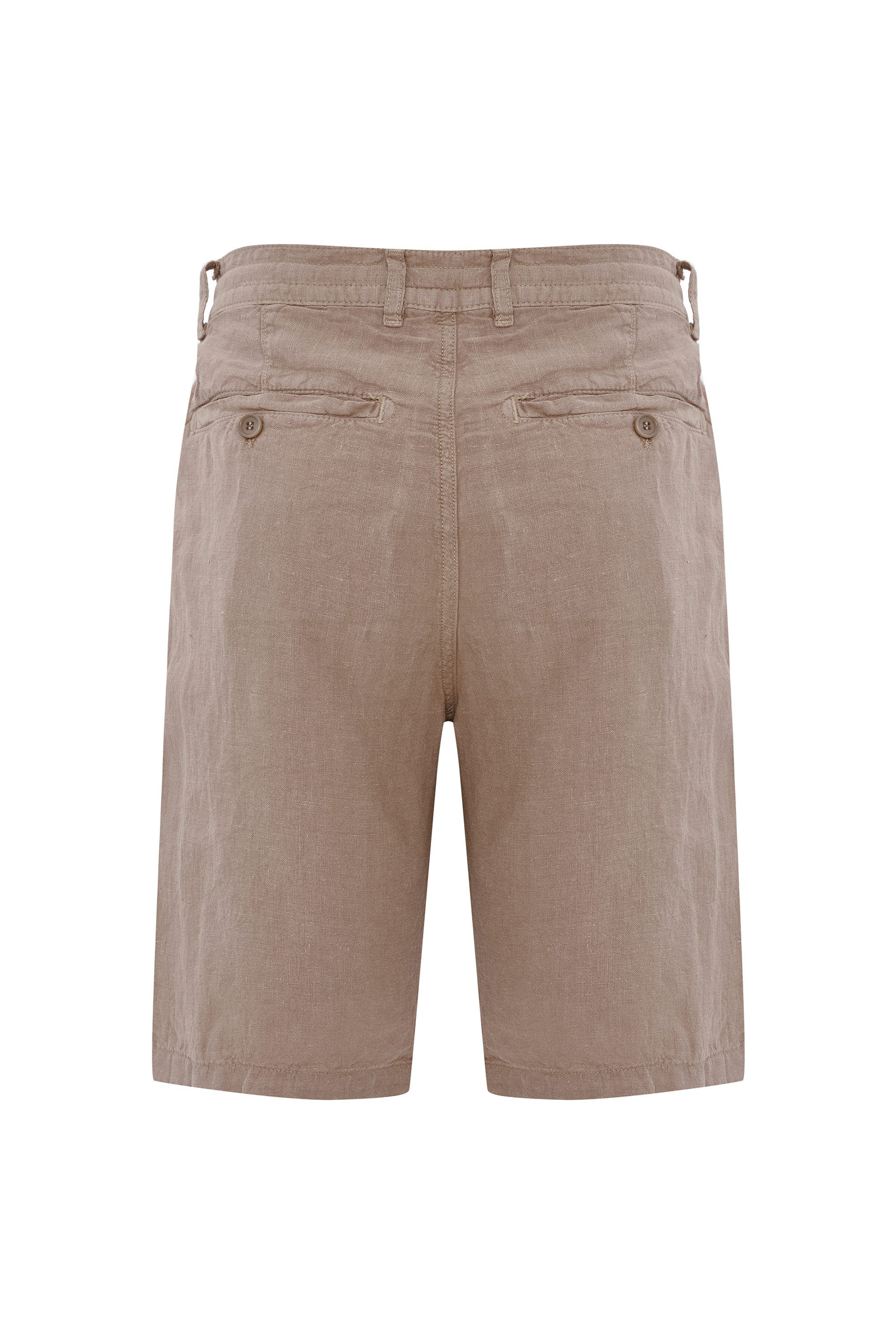 STRAIGHT FIT BAĞLAMALI KETEN ŞORT
