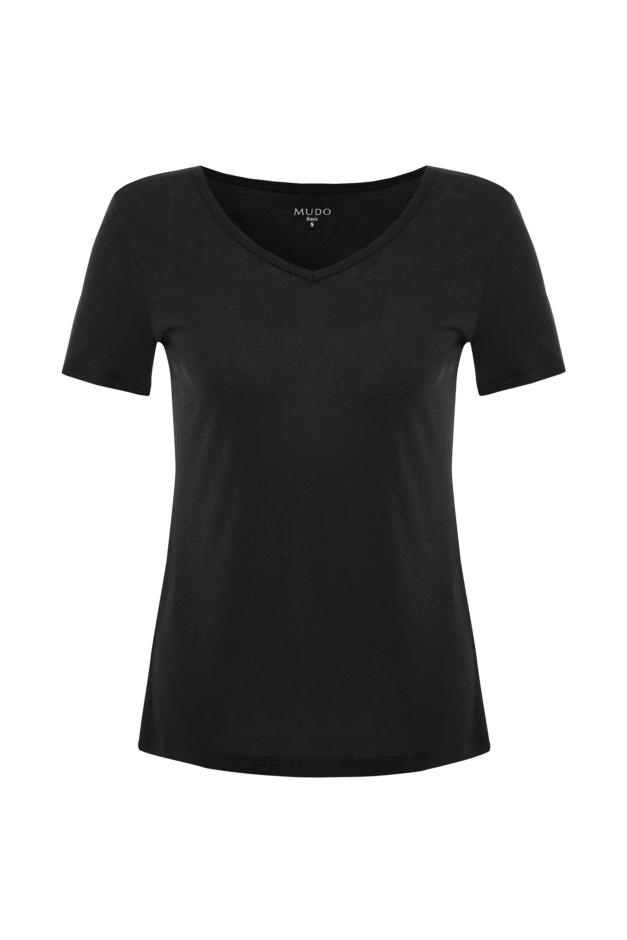 V YAKA KISA KOLLU T-SHIRT