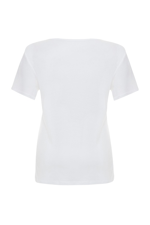  V YAKA KISA KOLLU T-SHIRT