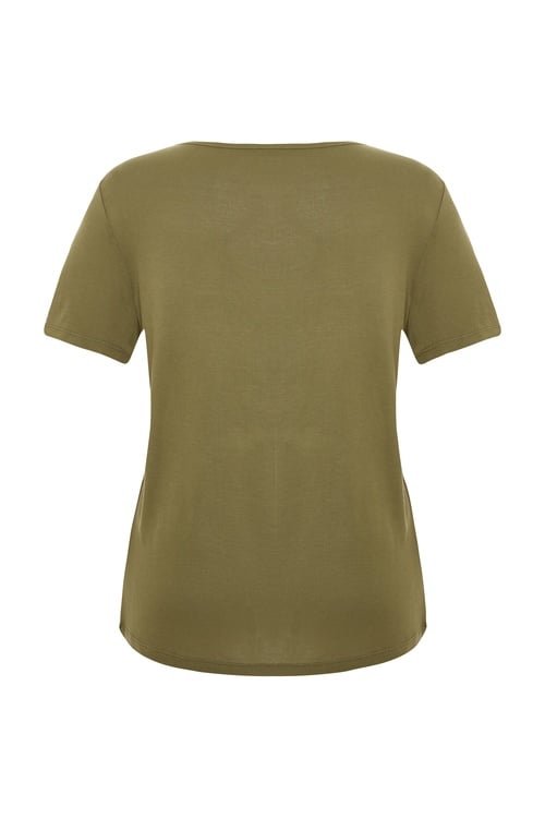 V YAKA KISA KOLLU T-SHIRT
