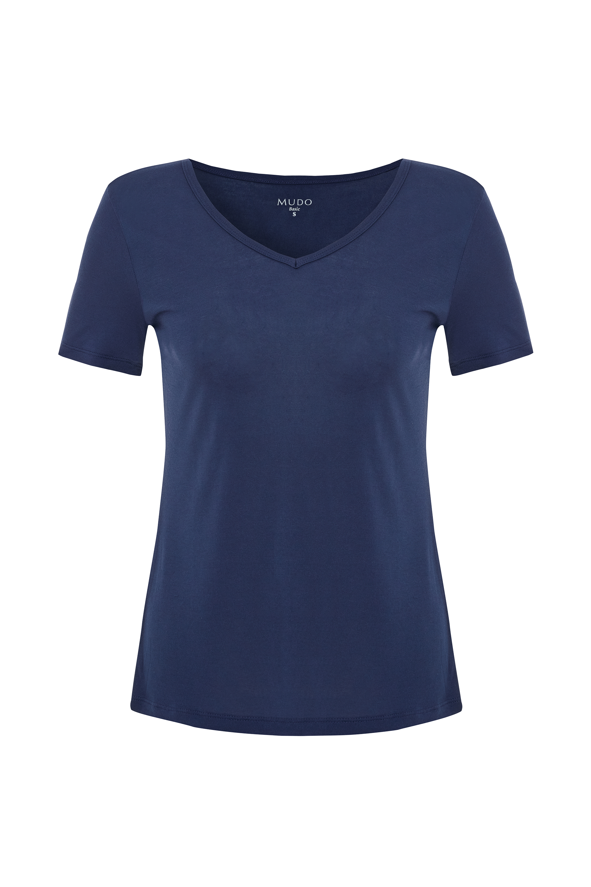 V YAKA KISA KOLLU T-SHIRT