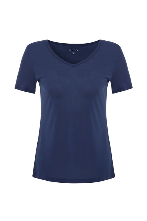  V YAKA KISA KOLLU T-SHIRT