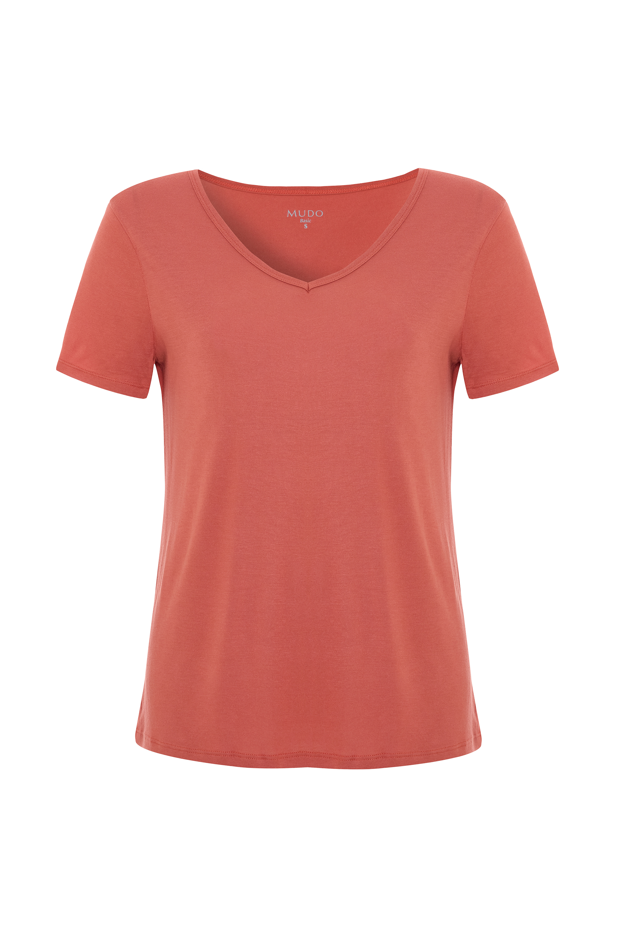 V YAKA KISA KOLLU T-SHIRT