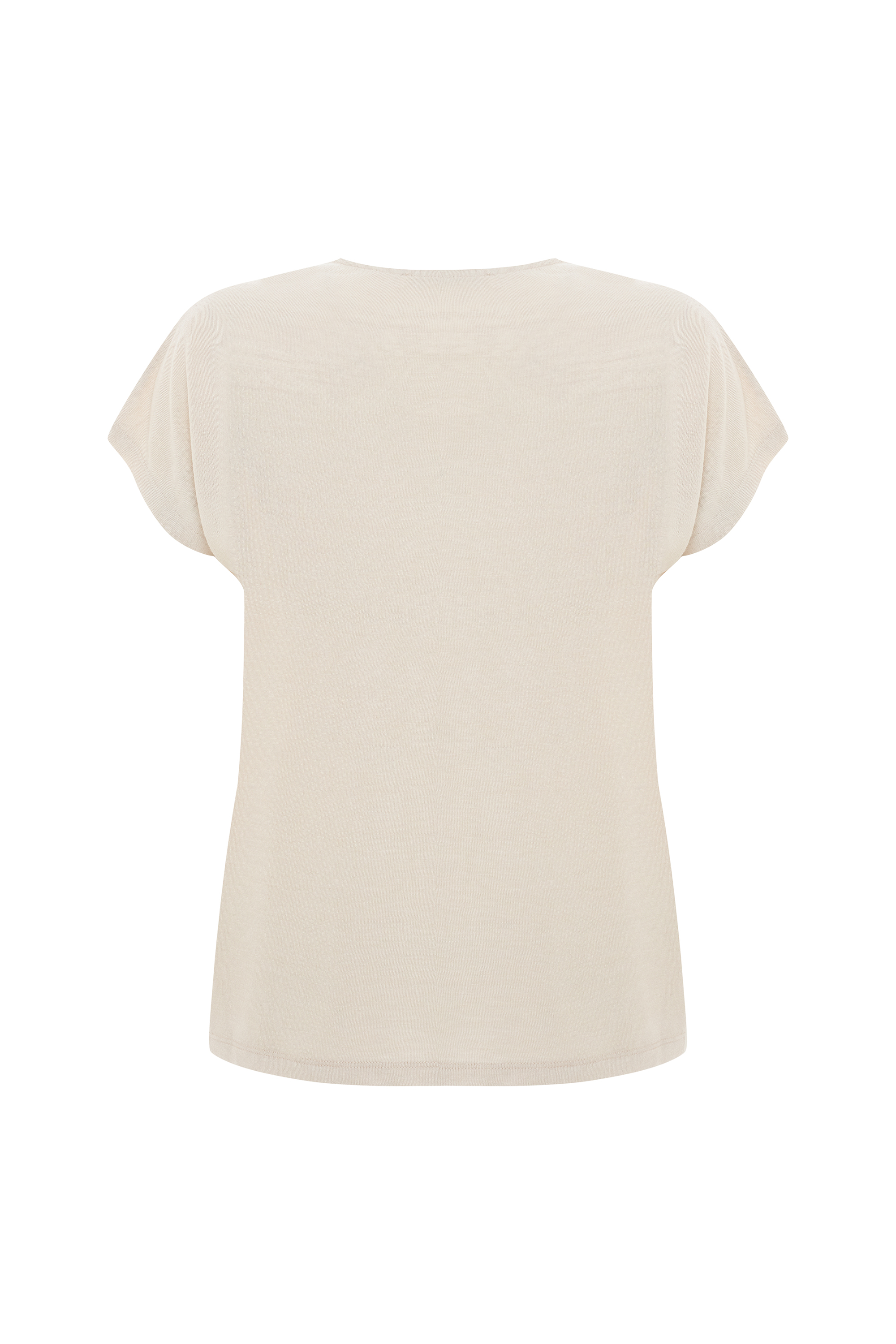 DETAYLI V YAKA T-SHIRT