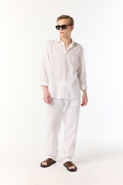 Mudo Loose Fit Keten Pantolon