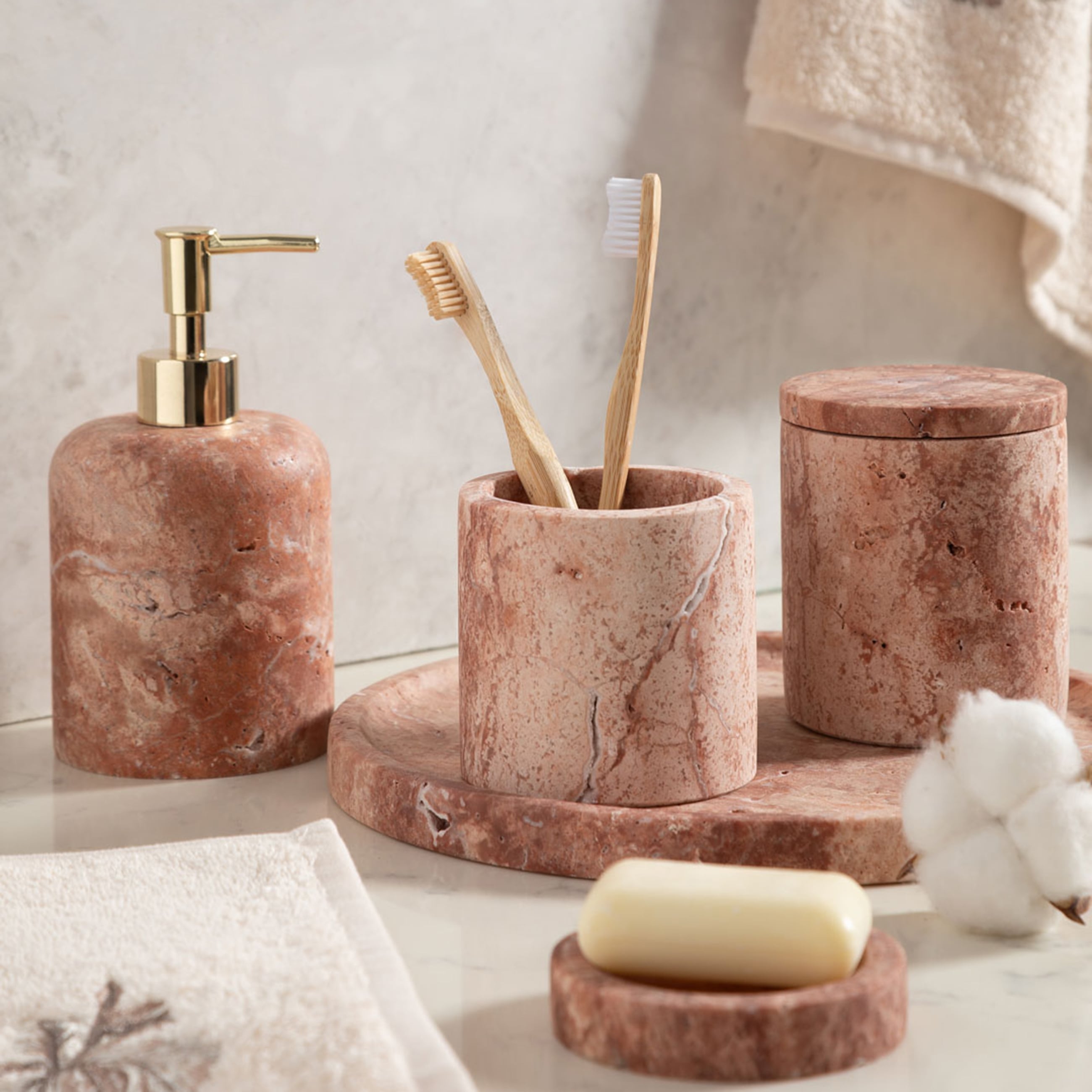 EVELYN TRAVERTEN 5'Lİ BANYO SETİ ROSE