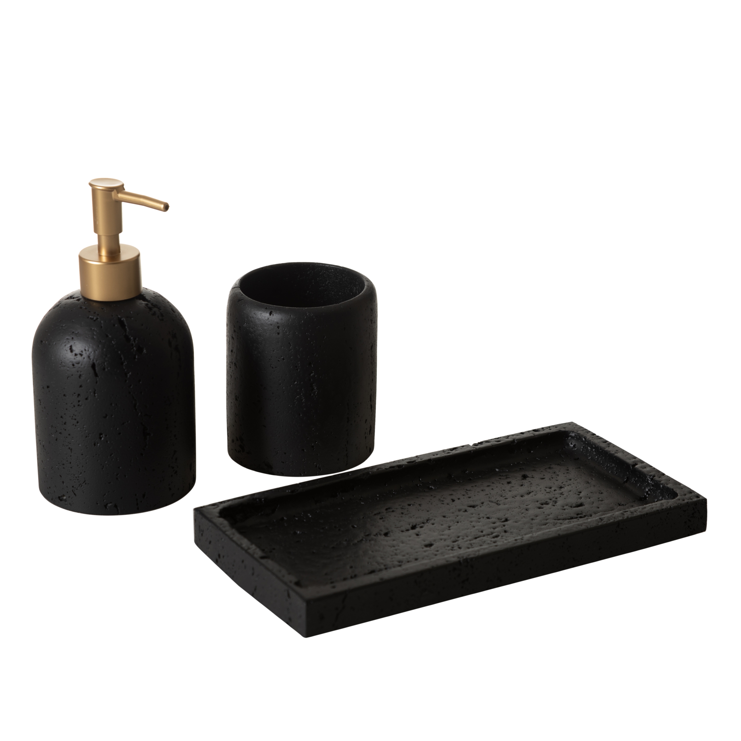 FLORENCE HANDMADE 3'LÜ BANYO SETİ SİYAH