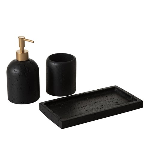  FLORENCE HANDMADE 3'LÜ BANYO SETİ SİYAH