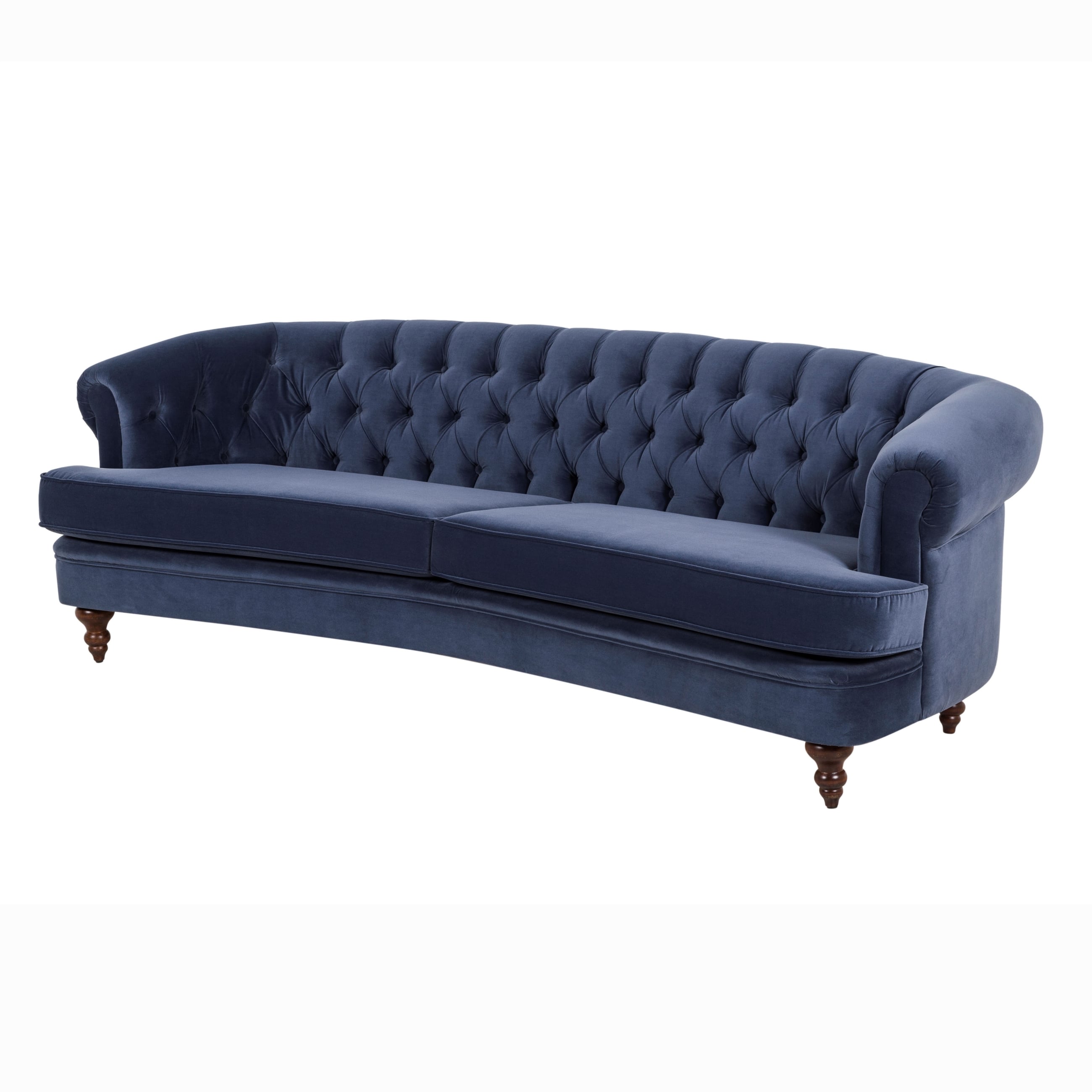 GRAHAM LACİVERT KADİFE ÜÇLÜ KOLTUK