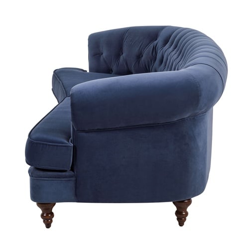 GRAHAM LACİVERT KADİFE ÜÇLÜ KOLTUK