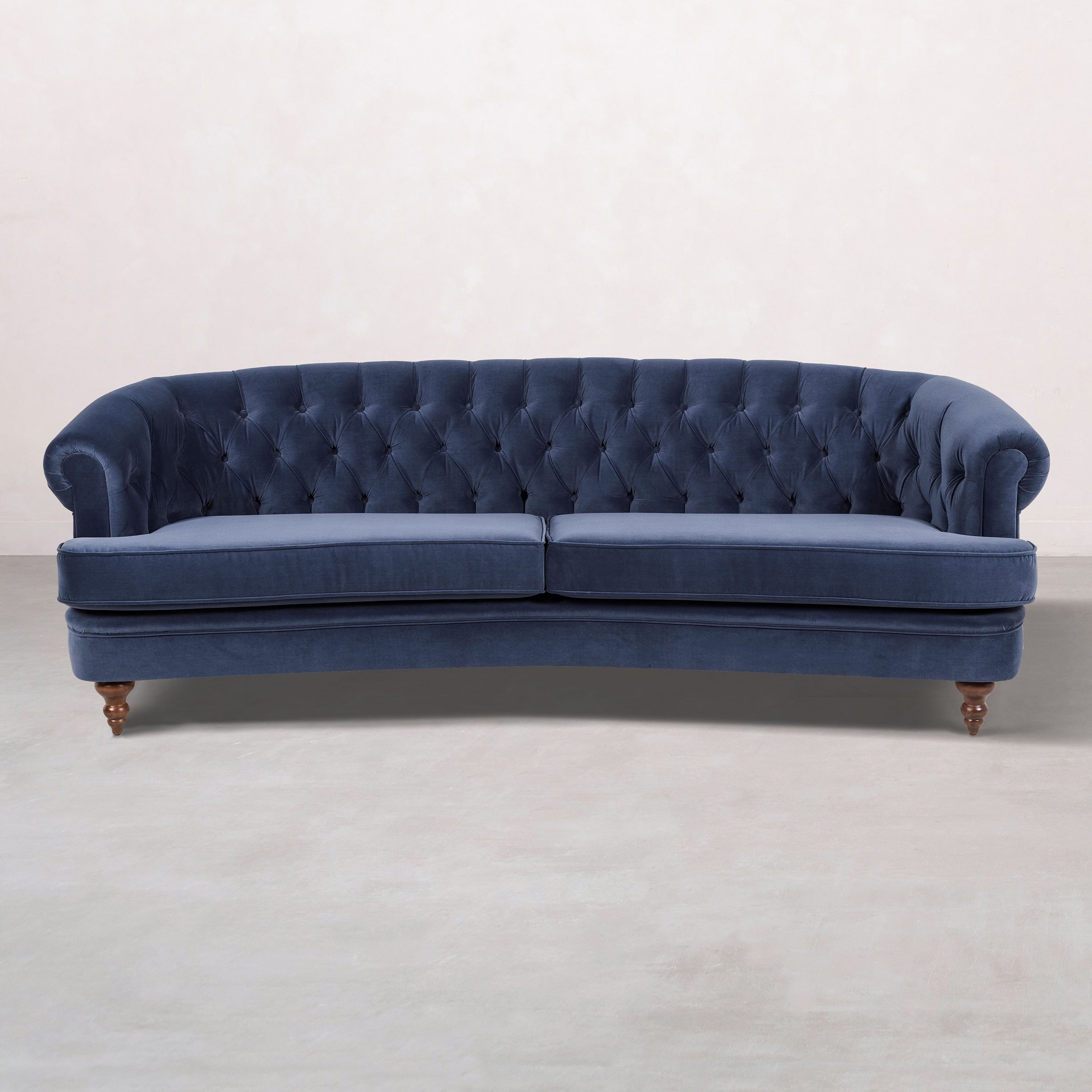 GRAHAM LACİVERT KADİFE ÜÇLÜ KOLTUK