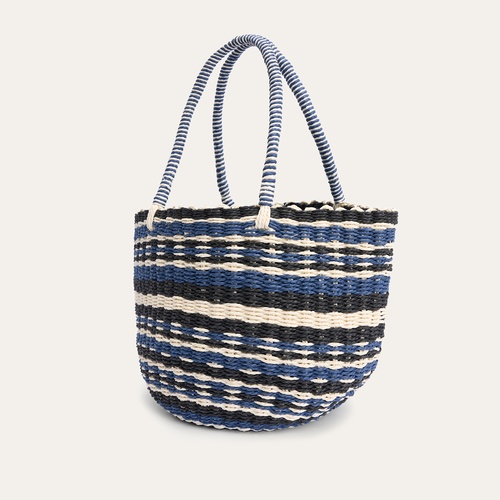  RENK BLOKLU HASIR SHOPPER EL ÇANTASI