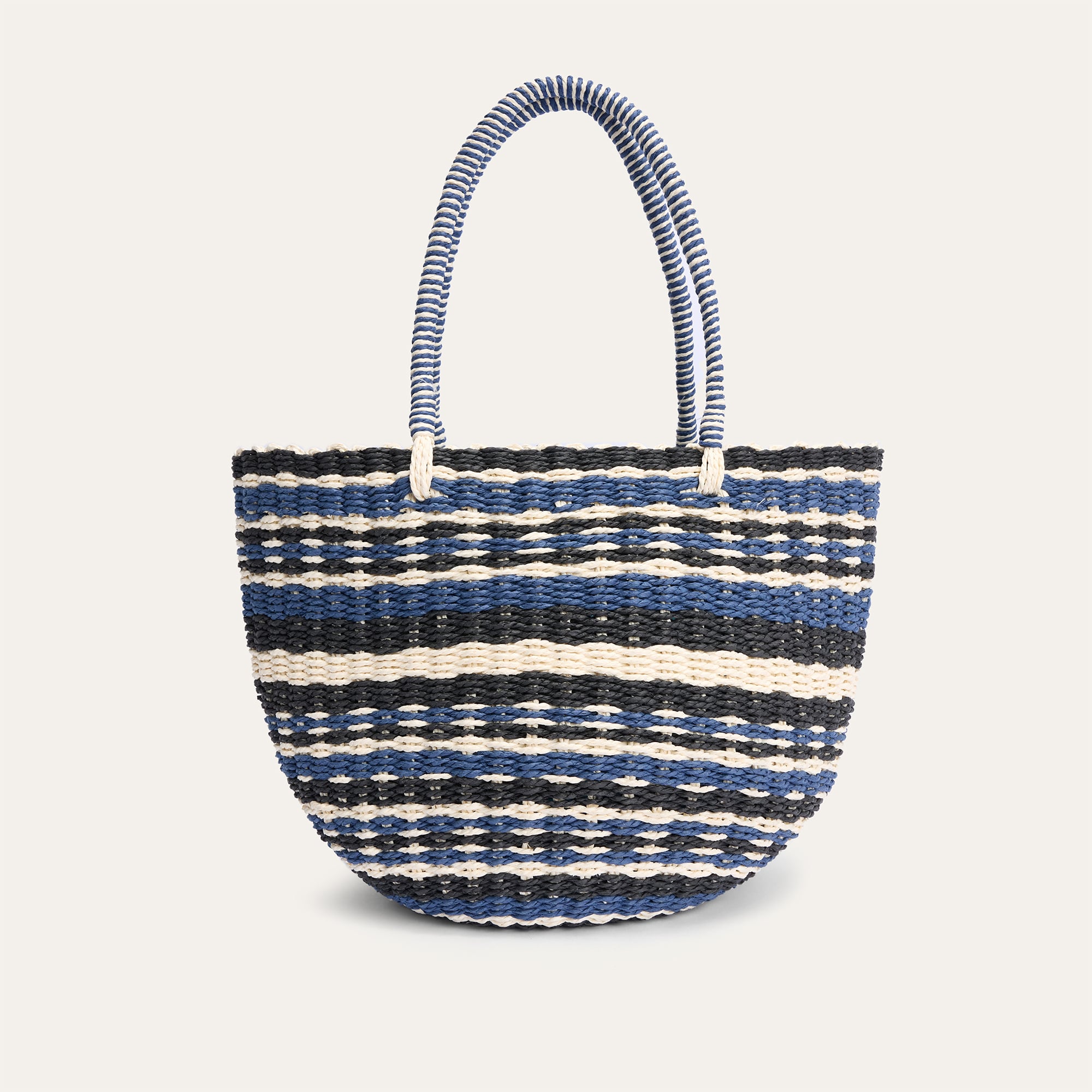 RENK BLOKLU HASIR SHOPPER EL ÇANTASI