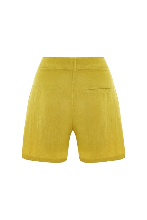  BAĞLAMA DETAYLI KETEN ŞORT