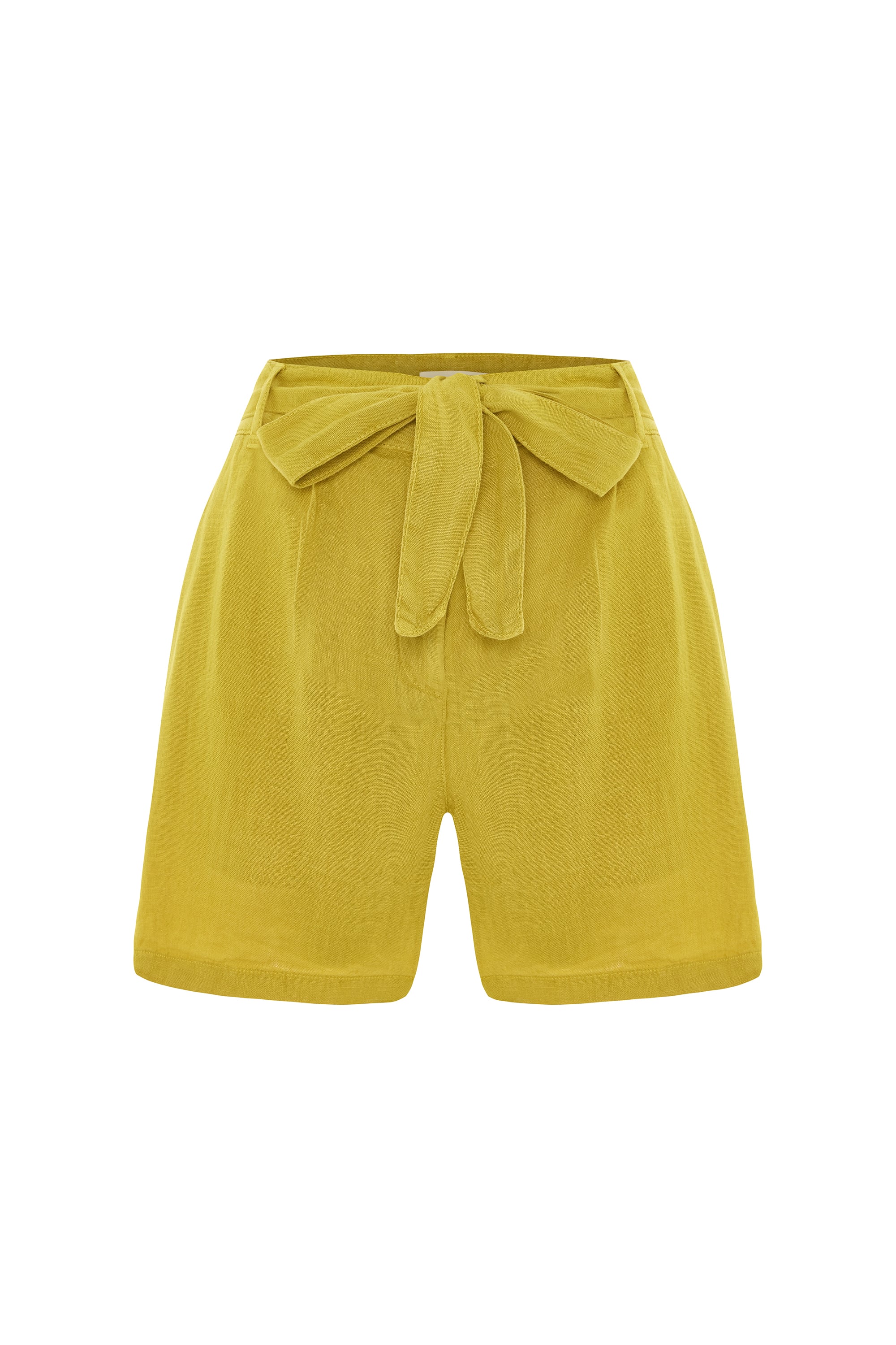 BAĞLAMA DETAYLI KETEN ŞORT