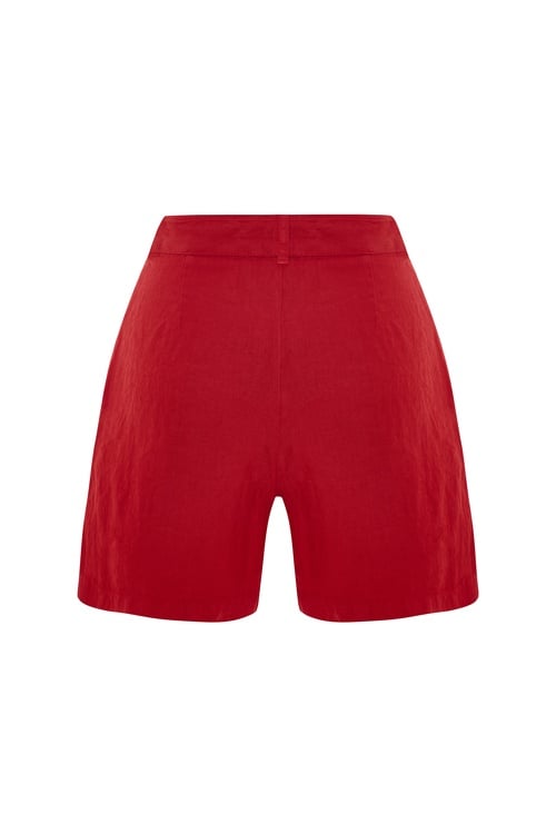  KEMERLİ KETEN ŞORT