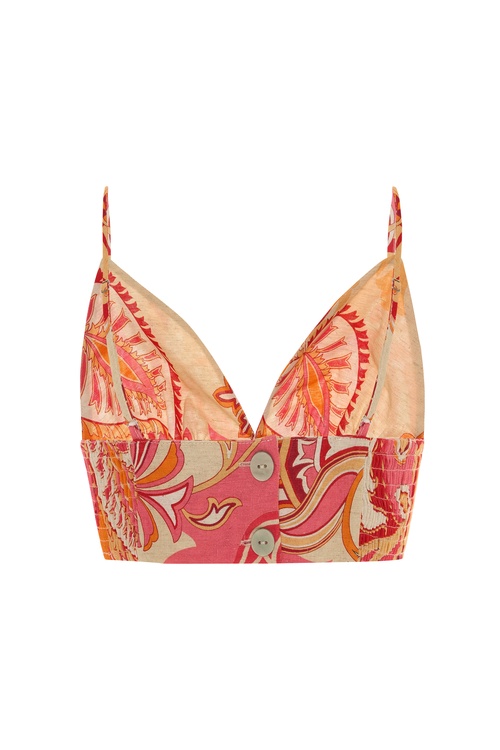  BASKILI V YAKA CROP KOLSUZ BLUZ