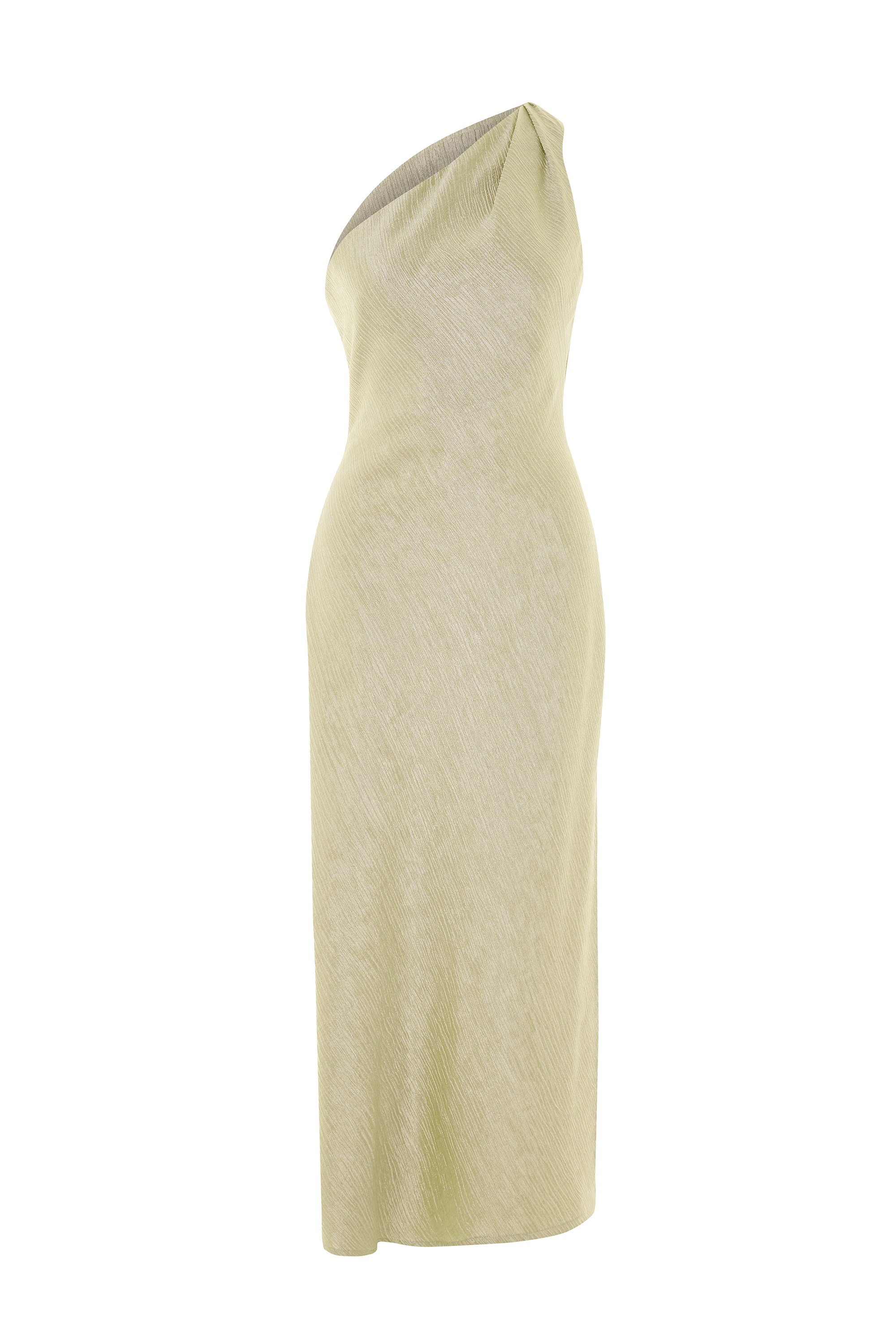 TEK OMUZ YIRTMAÇLI MİDİ ELBİSE