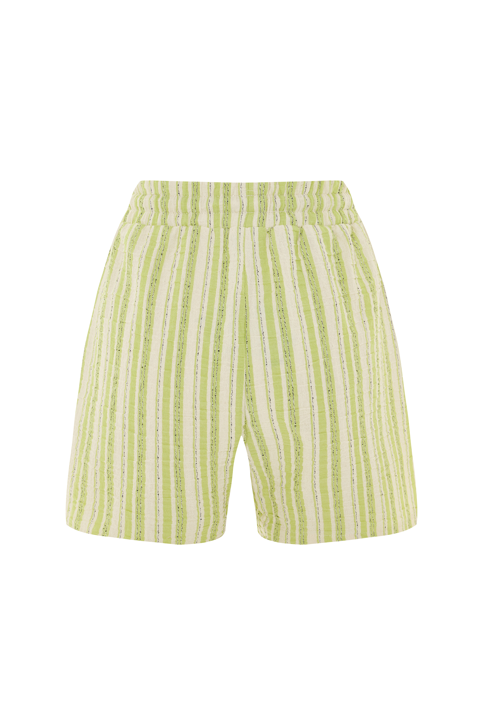 RELAX FIT BAĞLAMALI ÇİZGİLİ KISA ŞORT