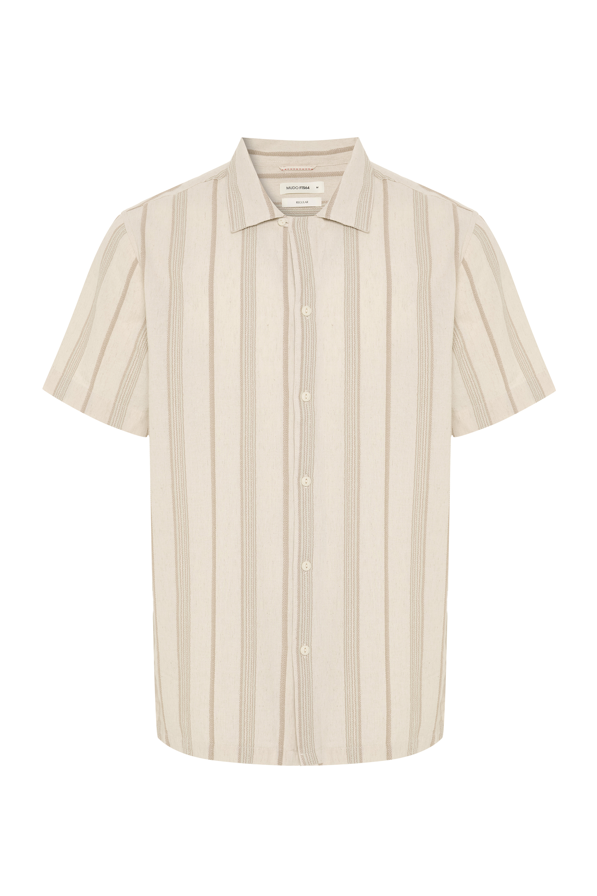 ÇİZGİLİ RESORT YAKA KISA KOLLU GÖMLEK