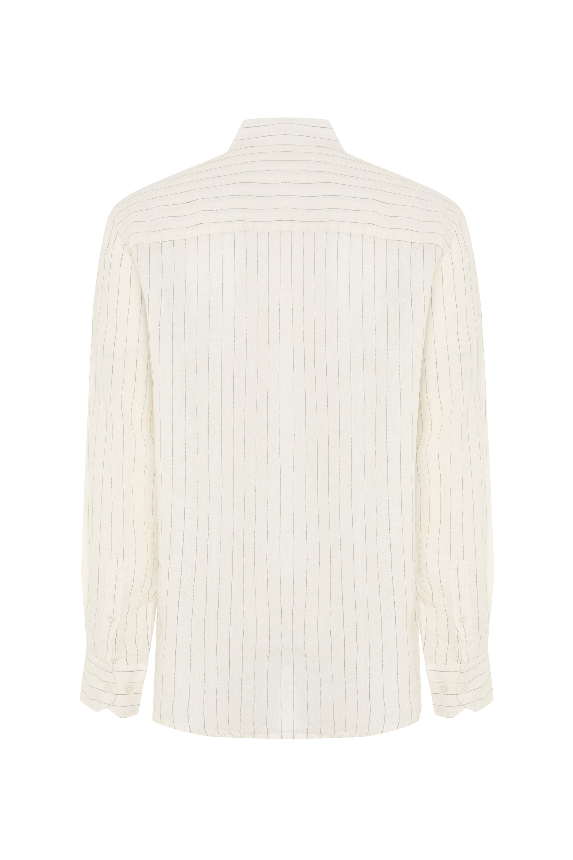 ÇİZGİLİ REGULAR FIT UZUN KOLLU KETEN GÖMLEK