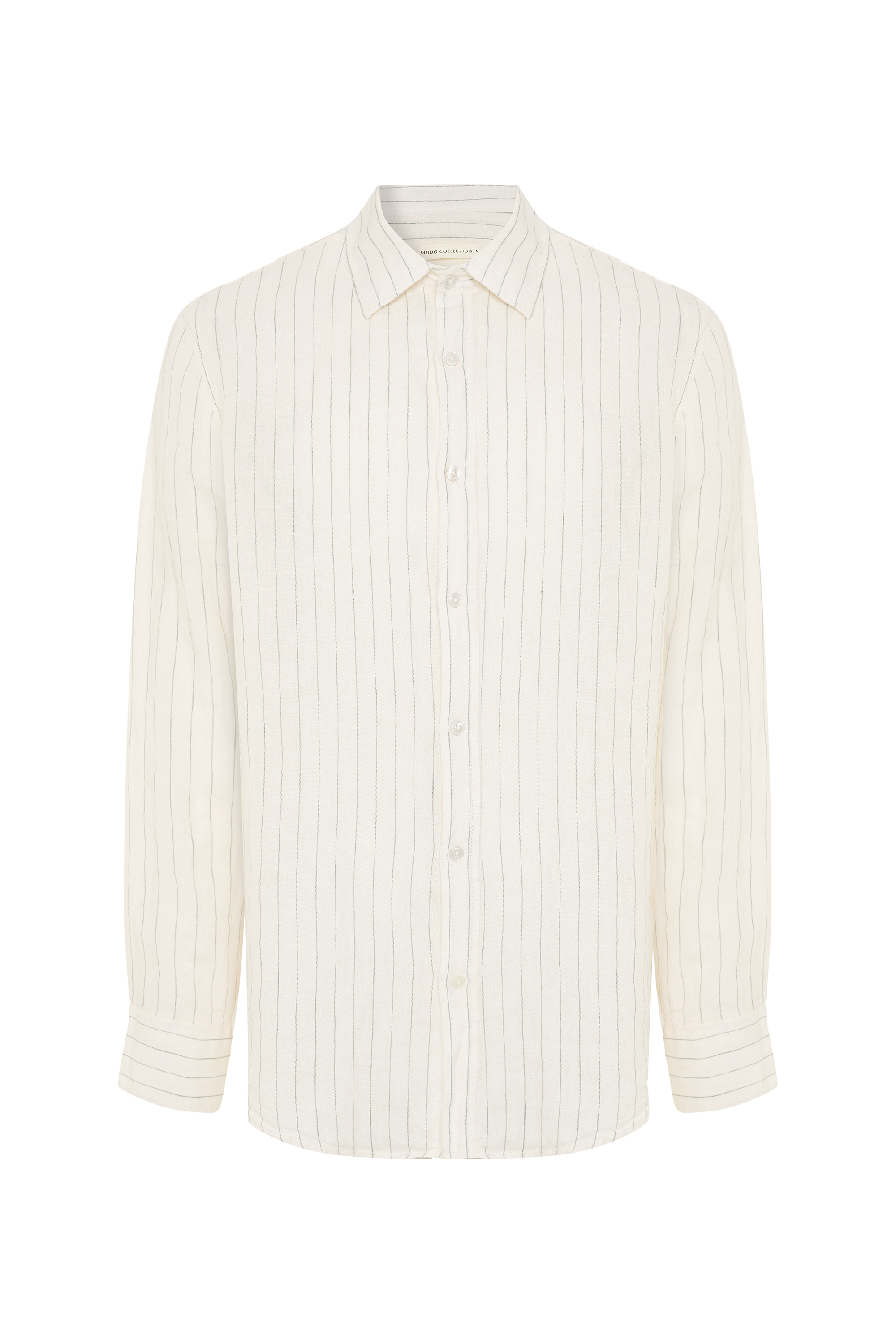 ÇİZGİLİ REGULAR FIT UZUN KOLLU KETEN GÖMLEK