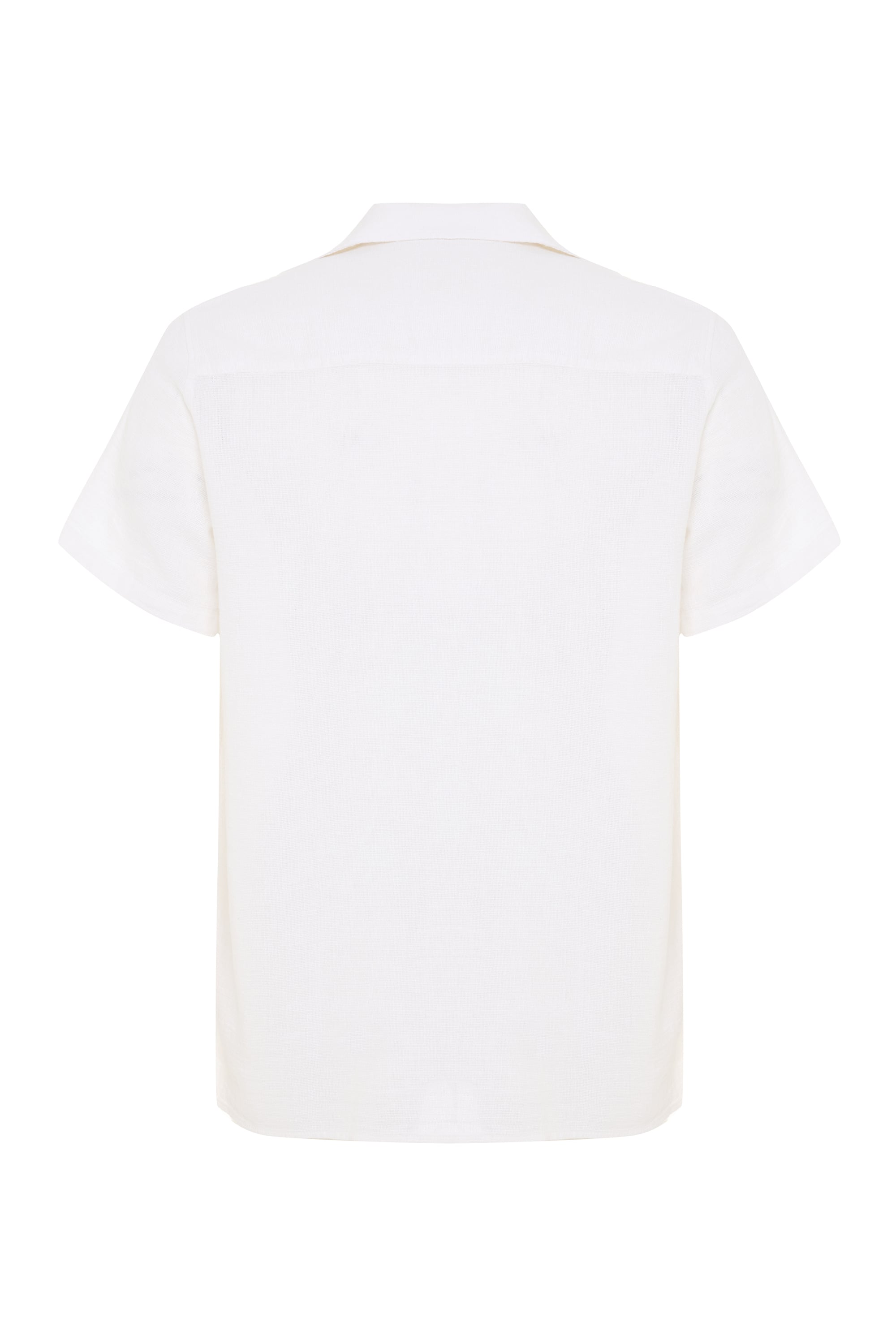 NAKIŞLI RESORT YAKA KETEN KARIŞIMLI KISA KOLLU GÖMLEK