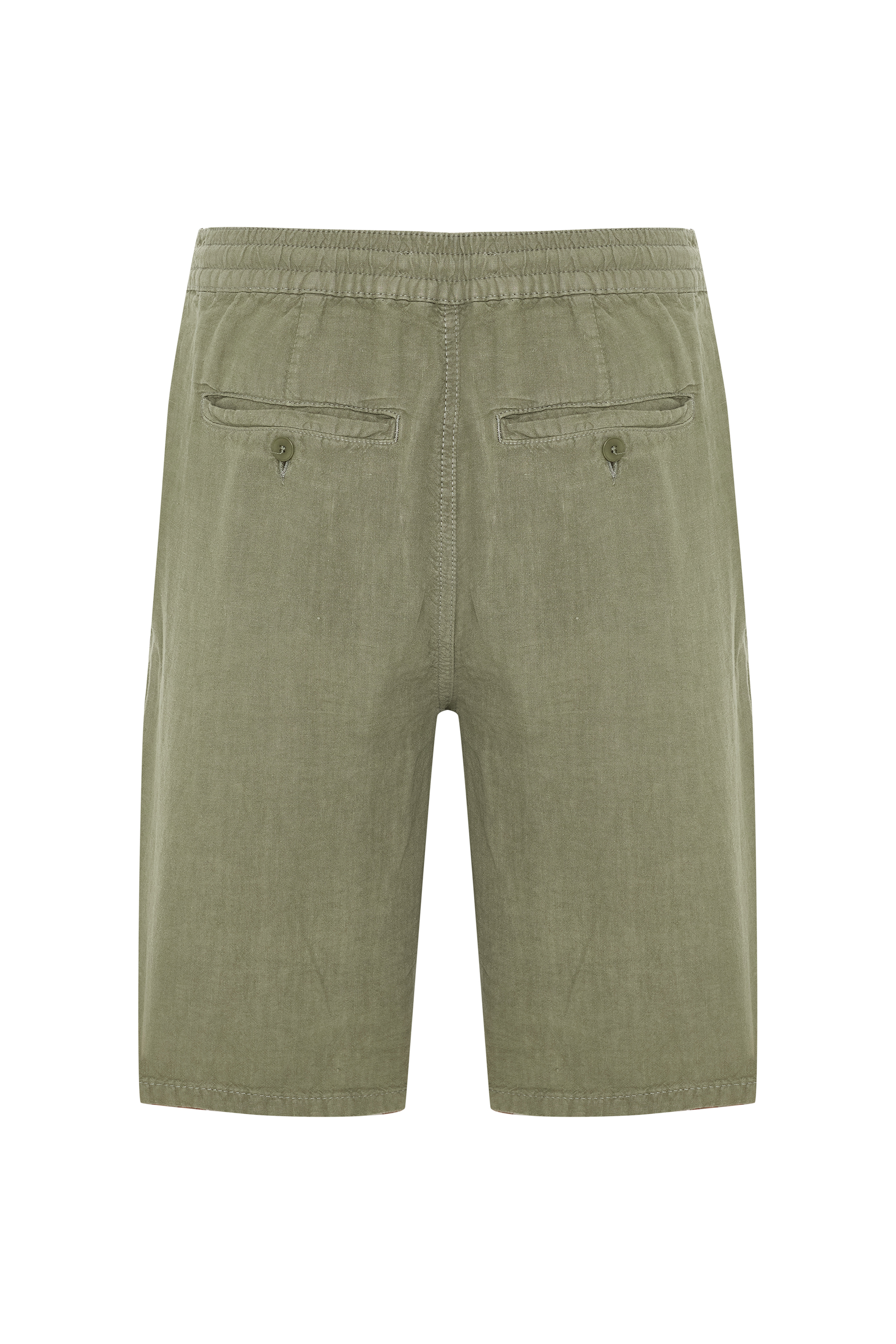 STRAIGHT FIT BELİ BAĞLAMALI KETEN ŞORT