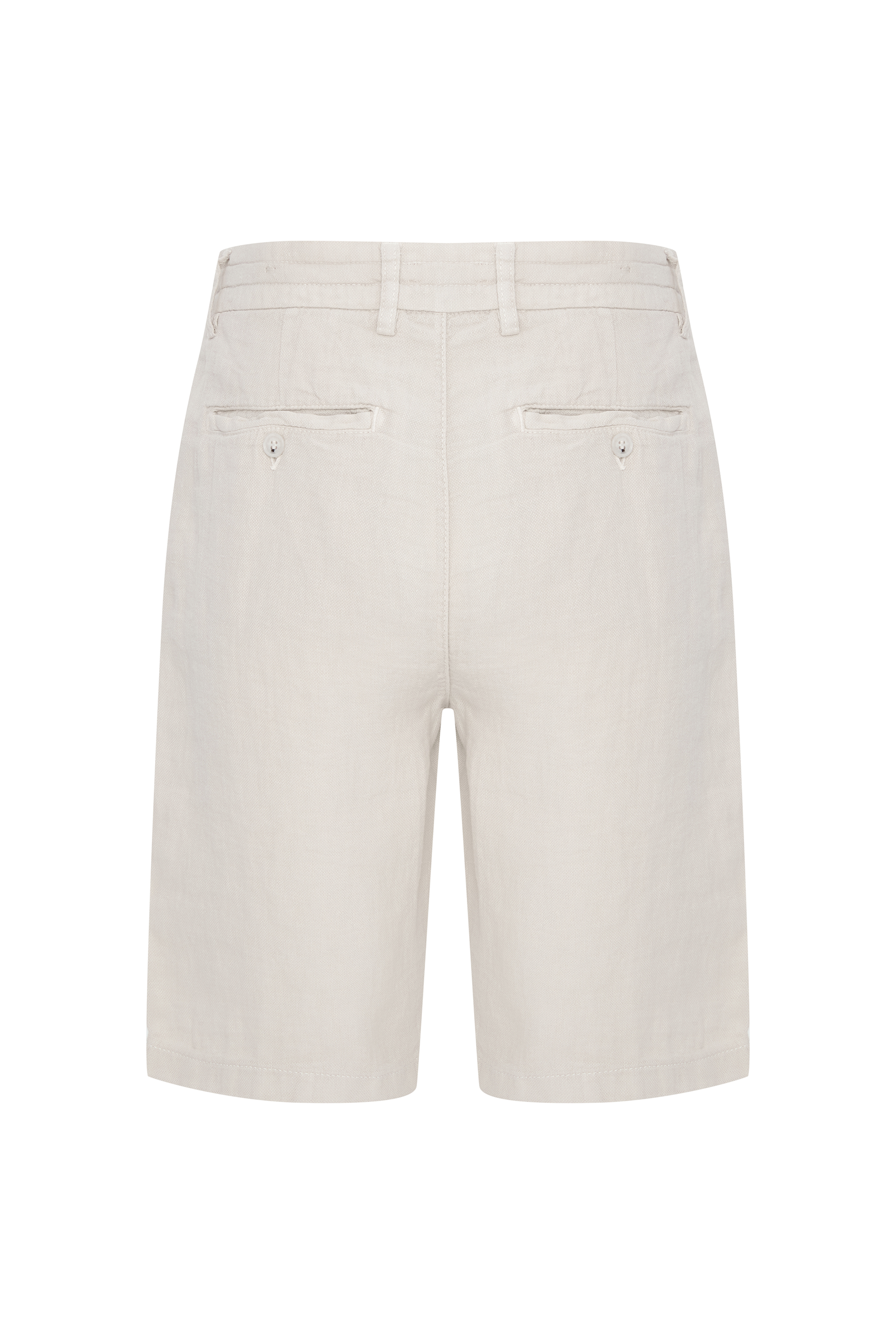 STRAIGHT FIT BELİ BAĞLAMALI KETEN ŞORT