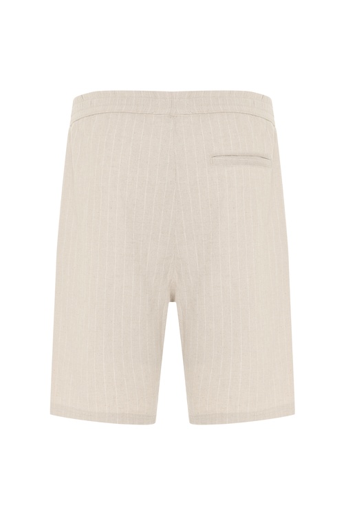  ÇİZGİLİ BELİ BAĞLAMALI KETEN KARIŞIMLI ŞORT