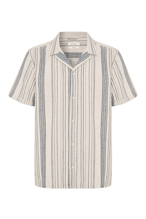  ÇİZGİLİ RESORT YAKA KISA KOLLU GÖMLEK