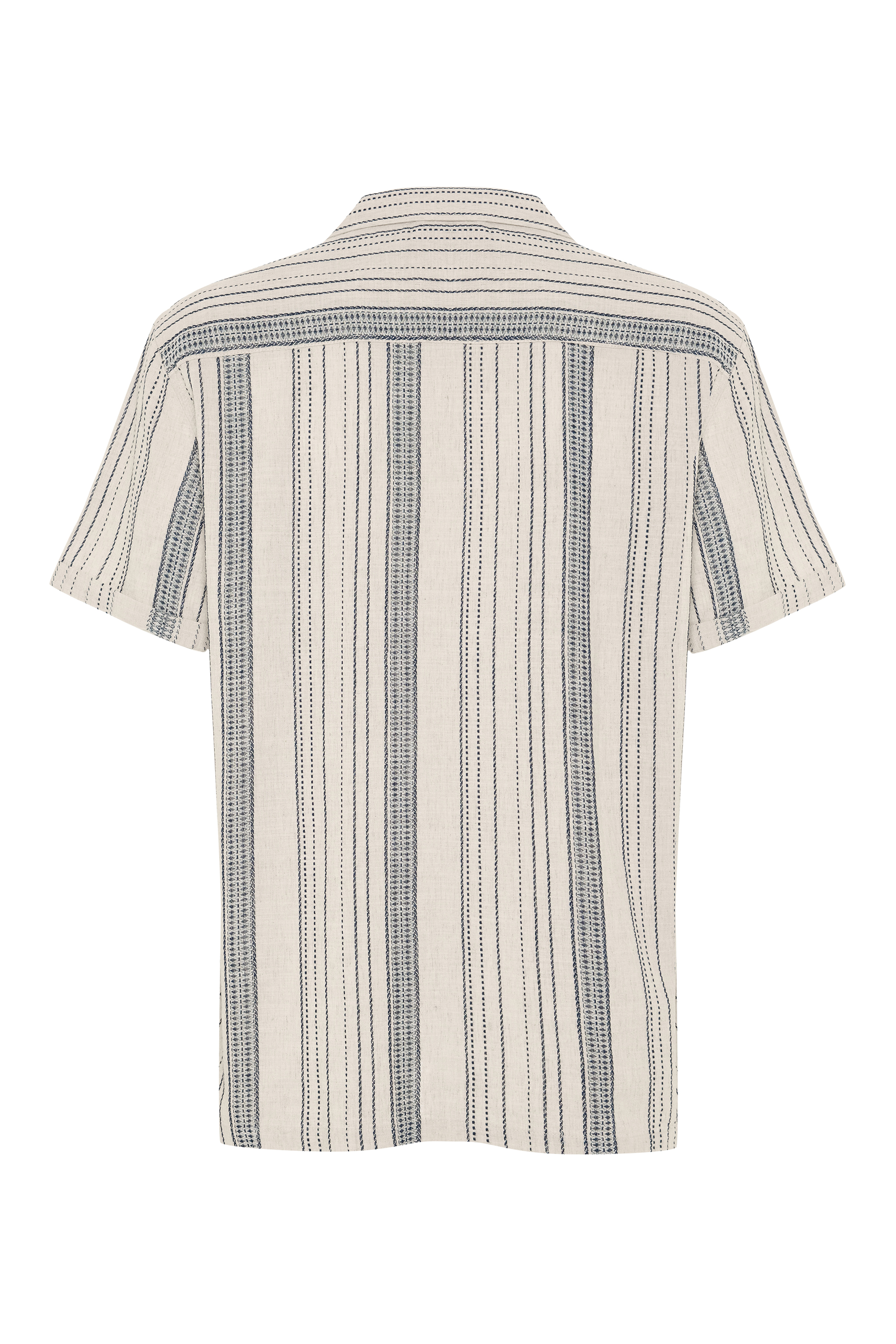 ÇİZGİLİ RESORT YAKA KISA KOLLU GÖMLEK