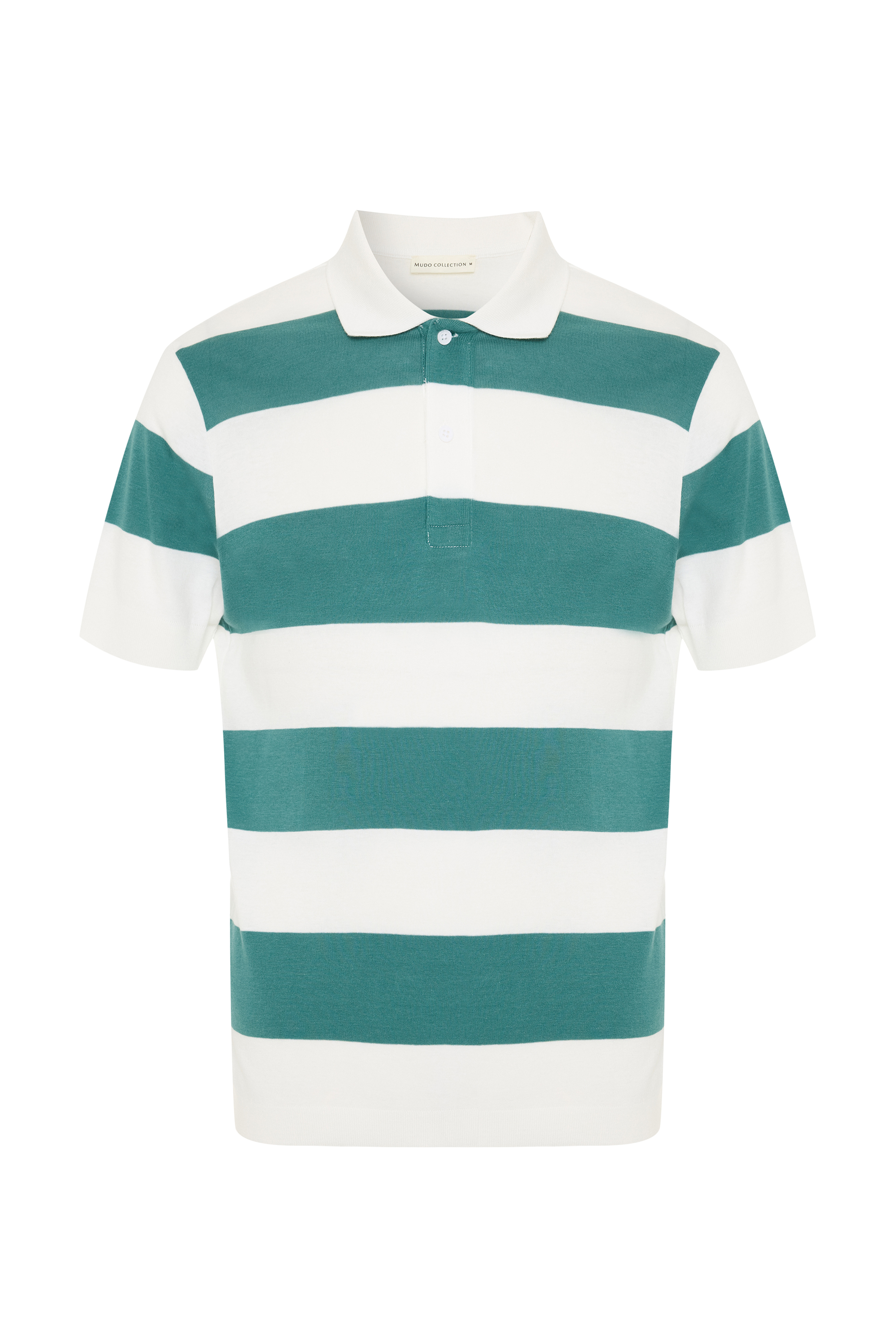 ÇİZGİLİ POLO YAKA KISA KOLLU KAZAK