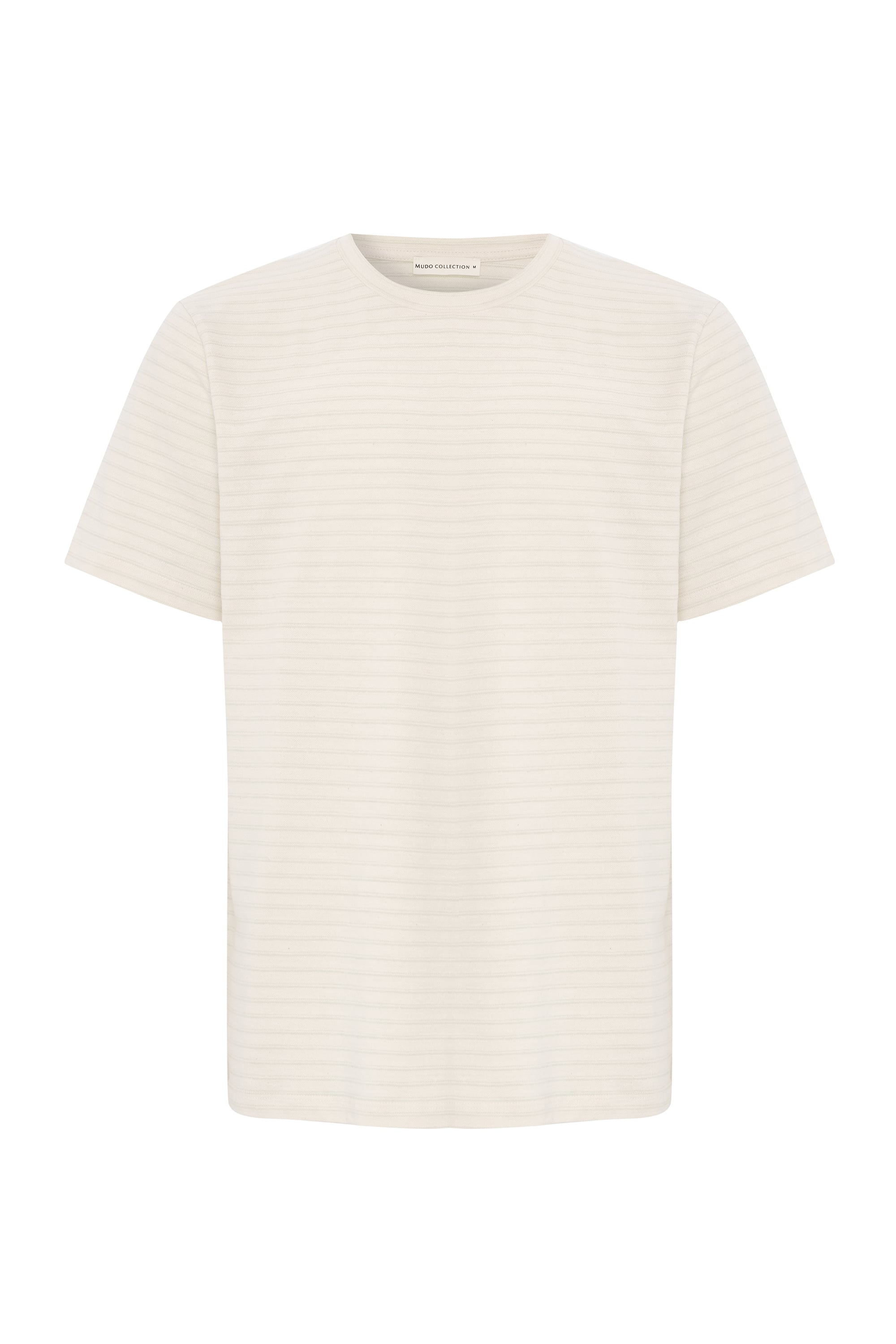 Erkek Yeşil Gri Çizgili Bisiklet Yaka T-Shirt