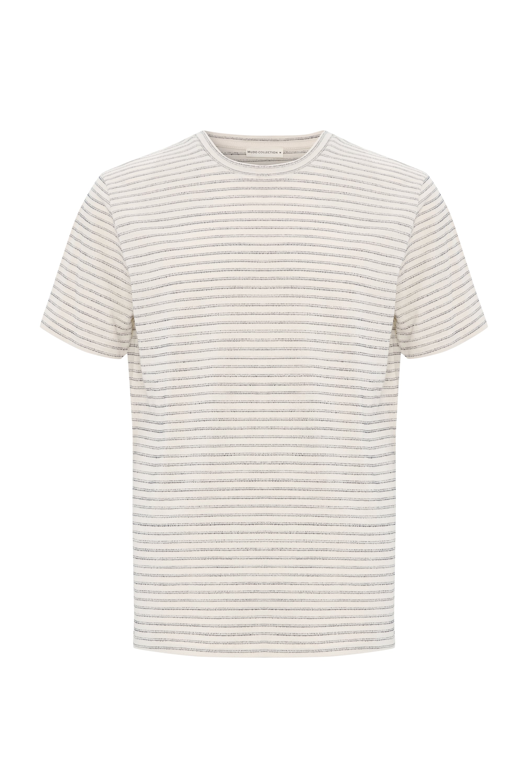 Erkek Lacivert Çizgili Bisiklet Yaka T-Shirt