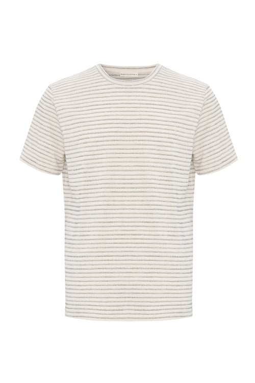  Erkek Lacivert Çizgili Bisiklet Yaka T-Shirt