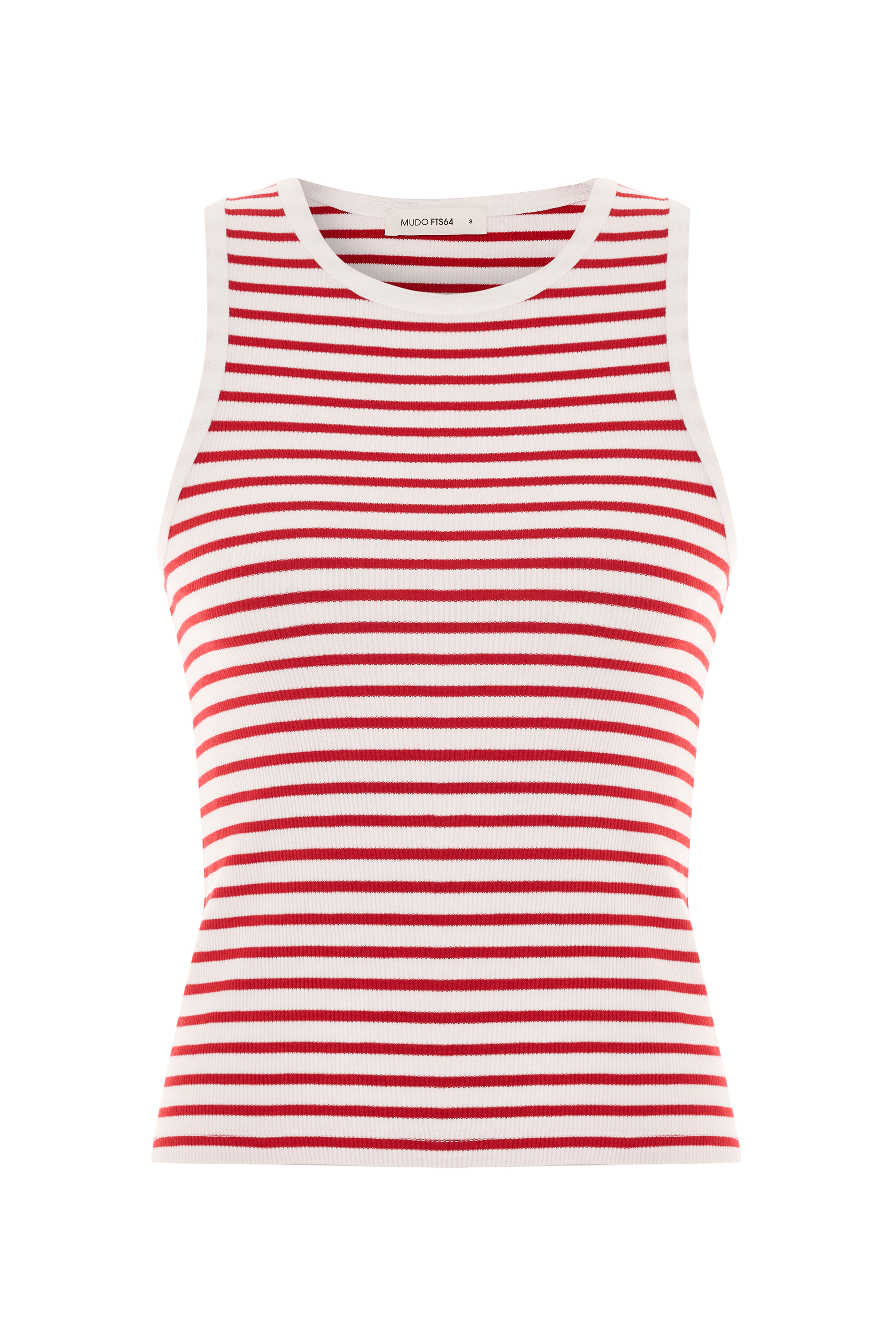 ÇİZGİLİ FITTED BİSİKLET YAKA ATLET