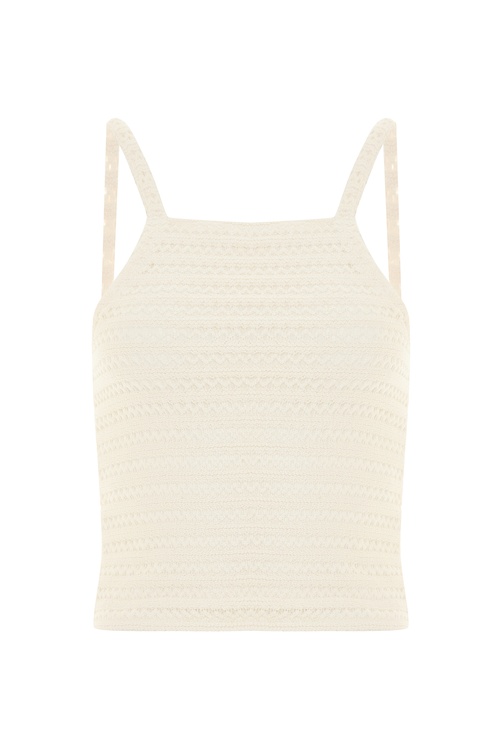  BİSİKLET YAKA KOLSUZ CROP BLUZ