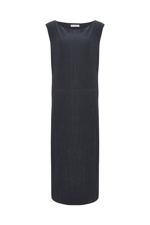  MODAL DÜZ KESİM KOLSUZ DOKULU UZUN ELBİSE