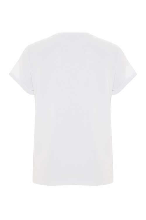  BASKILI BİSİKLET YAKA T-SHIRT