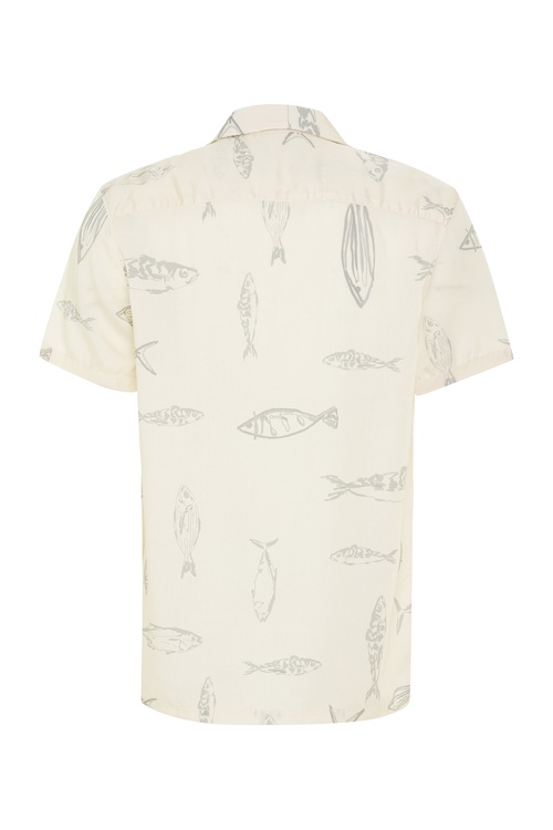  BASKILI RESORT YAKA KISA KOLLU LİYOSEL GÖMLEK