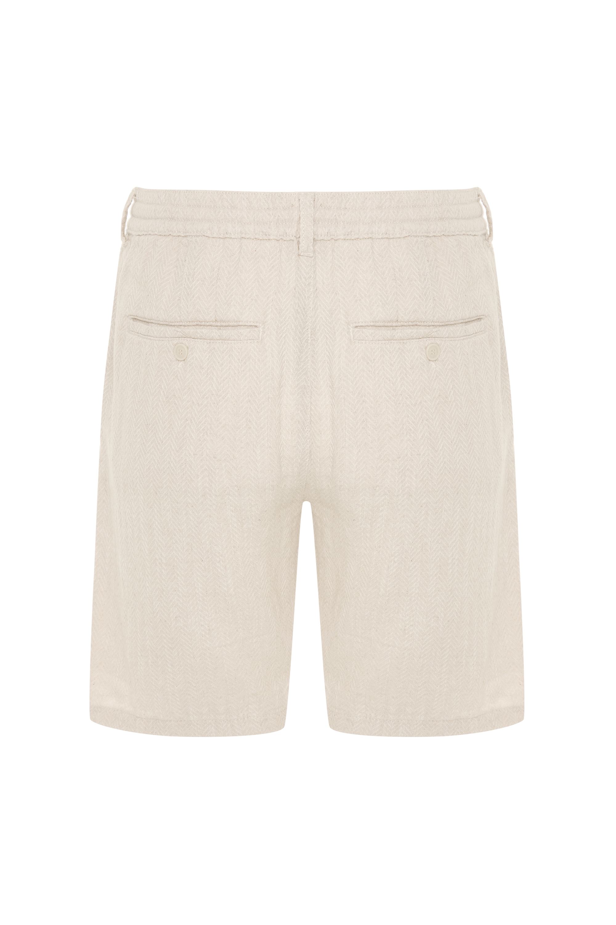 KETEN KARIŞIMLI BELİ BAĞLAMALI ŞORT