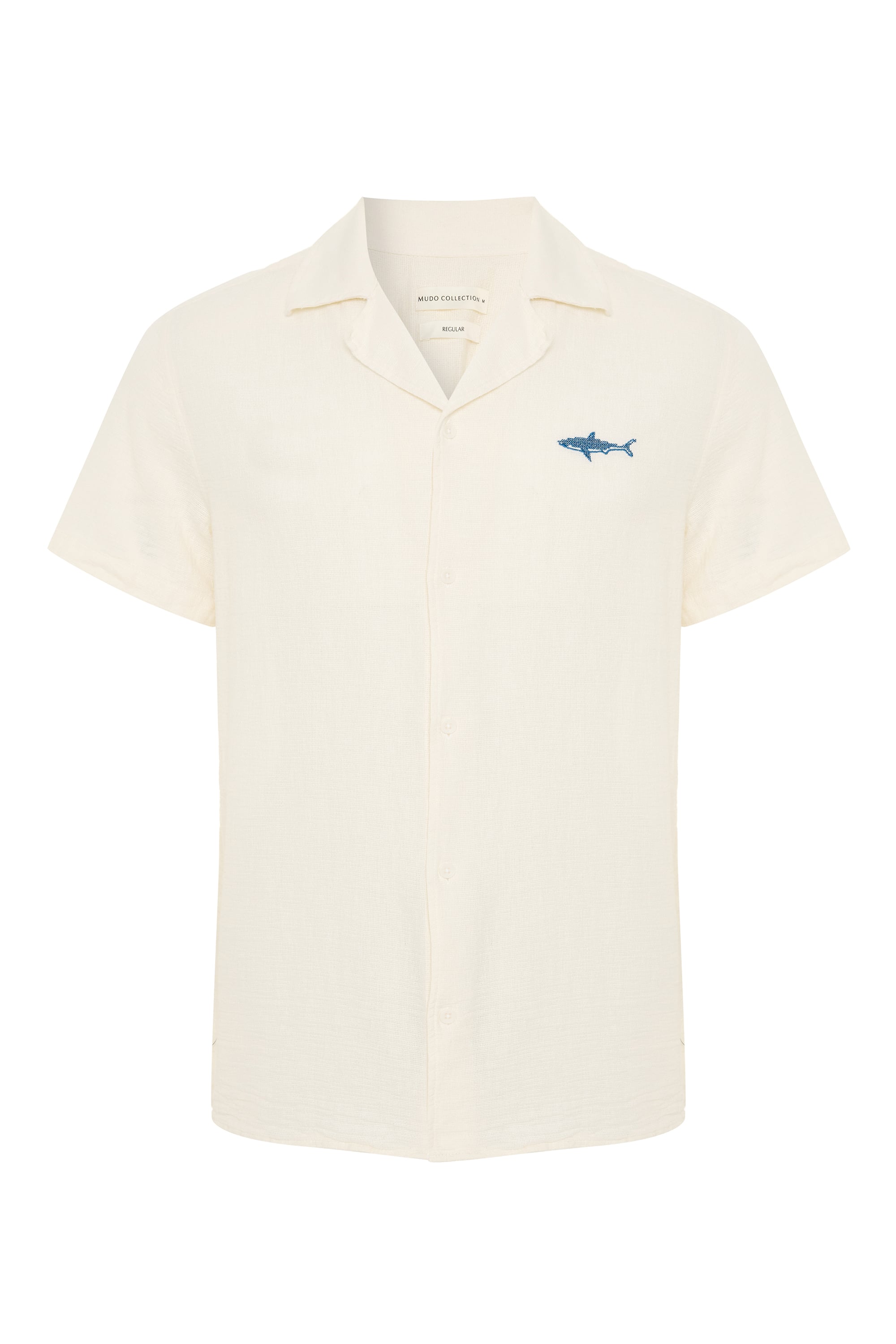 NAKIŞLI RESORT YAKA KETEN KARIŞIMLI KISA KOLLU GÖMLEK