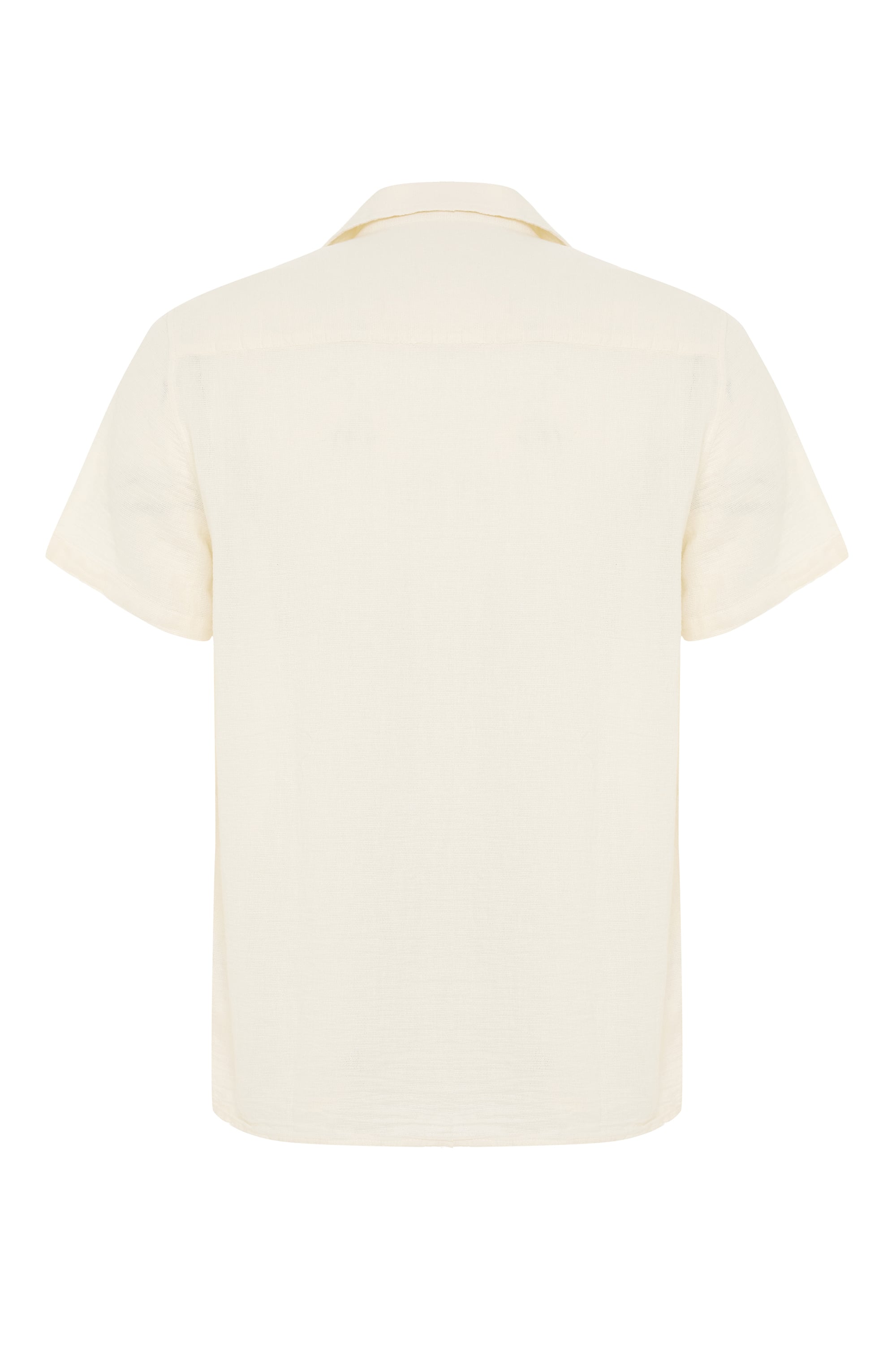 NAKIŞLI RESORT YAKA KETEN KARIŞIMLI KISA KOLLU GÖMLEK