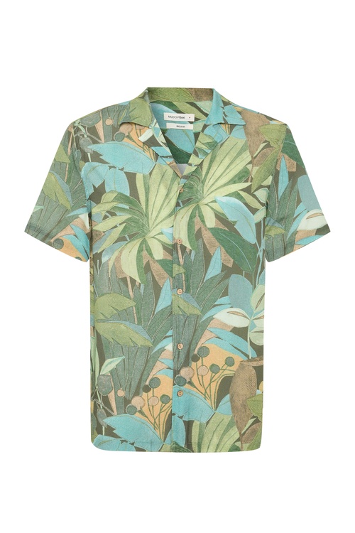  BASKILI RESORT YAKA KISA KOLLU GÖMLEK