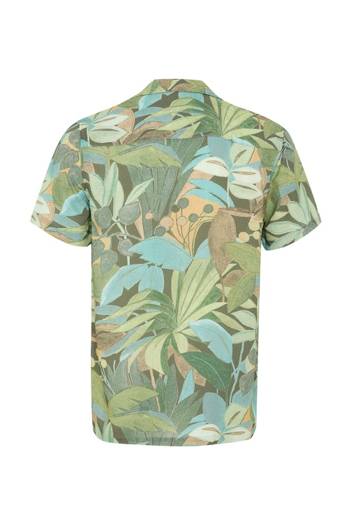  BASKILI RESORT YAKA KISA KOLLU GÖMLEK