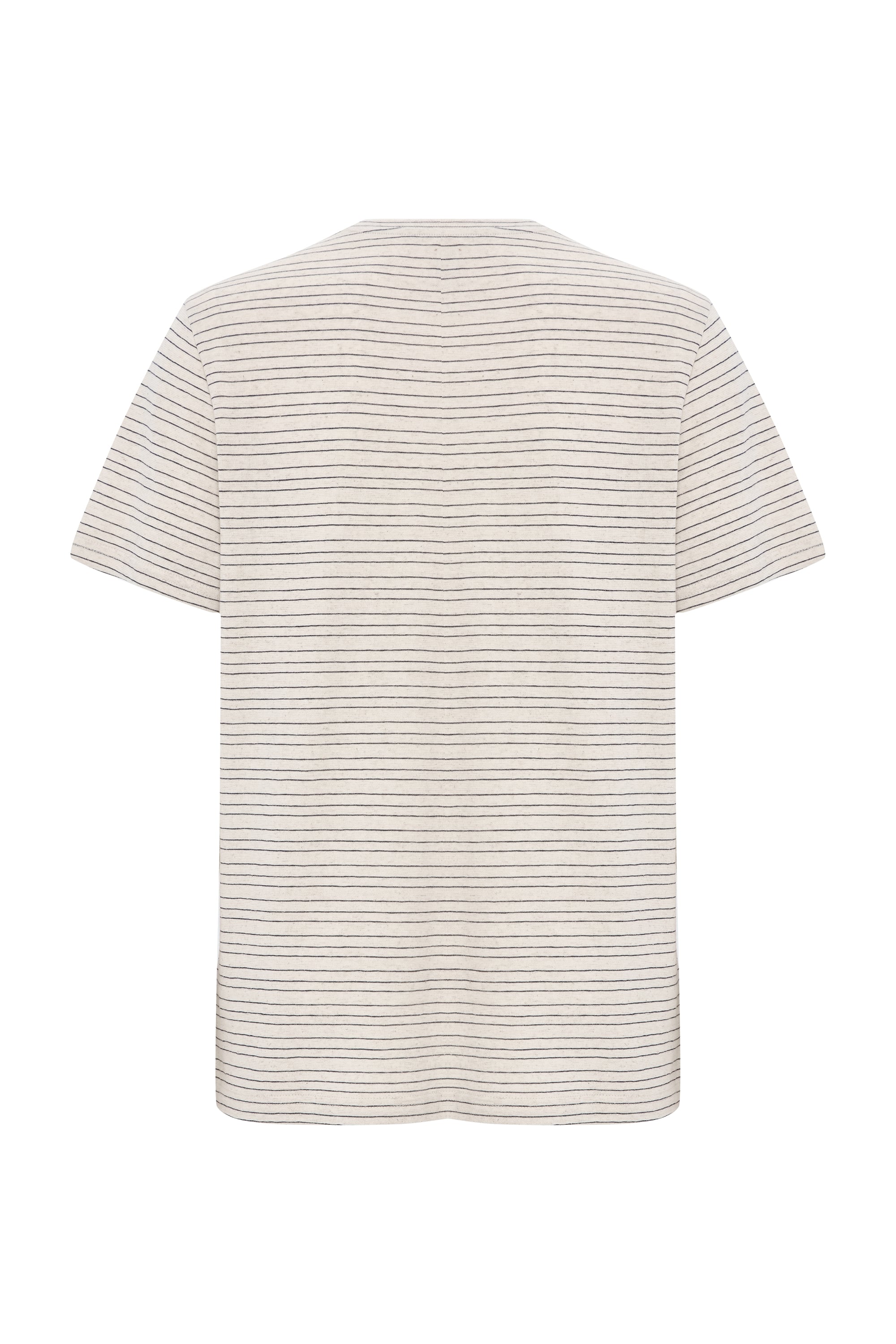 Erkek Bej Rengi Çizgili Bisiklet Yaka T-Shirt