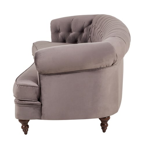 GRAHAM GRİ KADİFE ÜÇLÜ KOLTUK